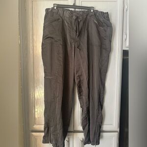 Lane Bryant Shiny Black Cargo Pants